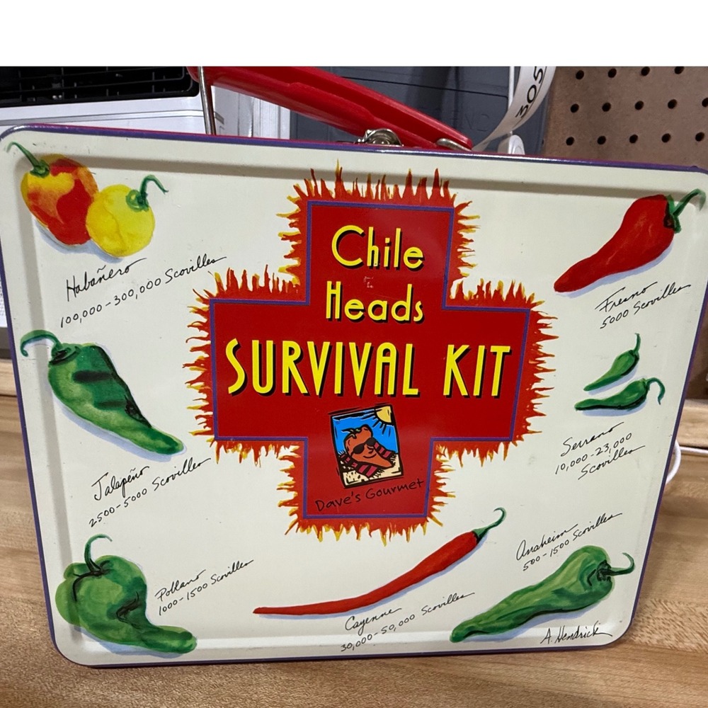 Dave's Gourmet Chile Heads Survival Kit Metal Lunchbox Novelty Kids